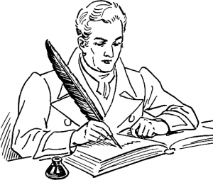Writer with pen